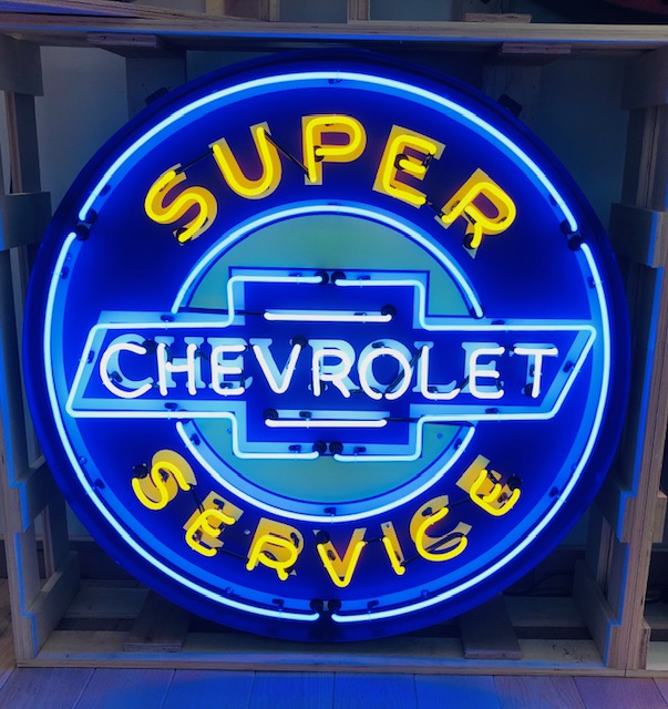 super chevrolet service neon sign