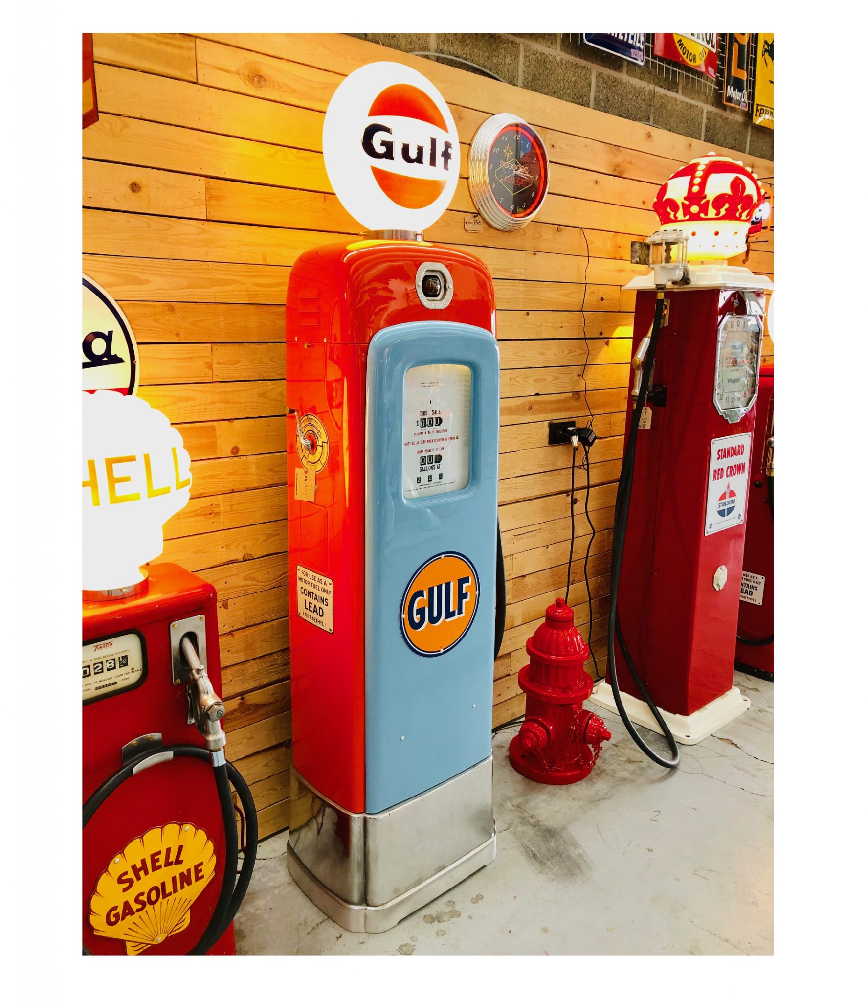 Ancienne pompe essence américaine Gulf - Stef Vintage Store