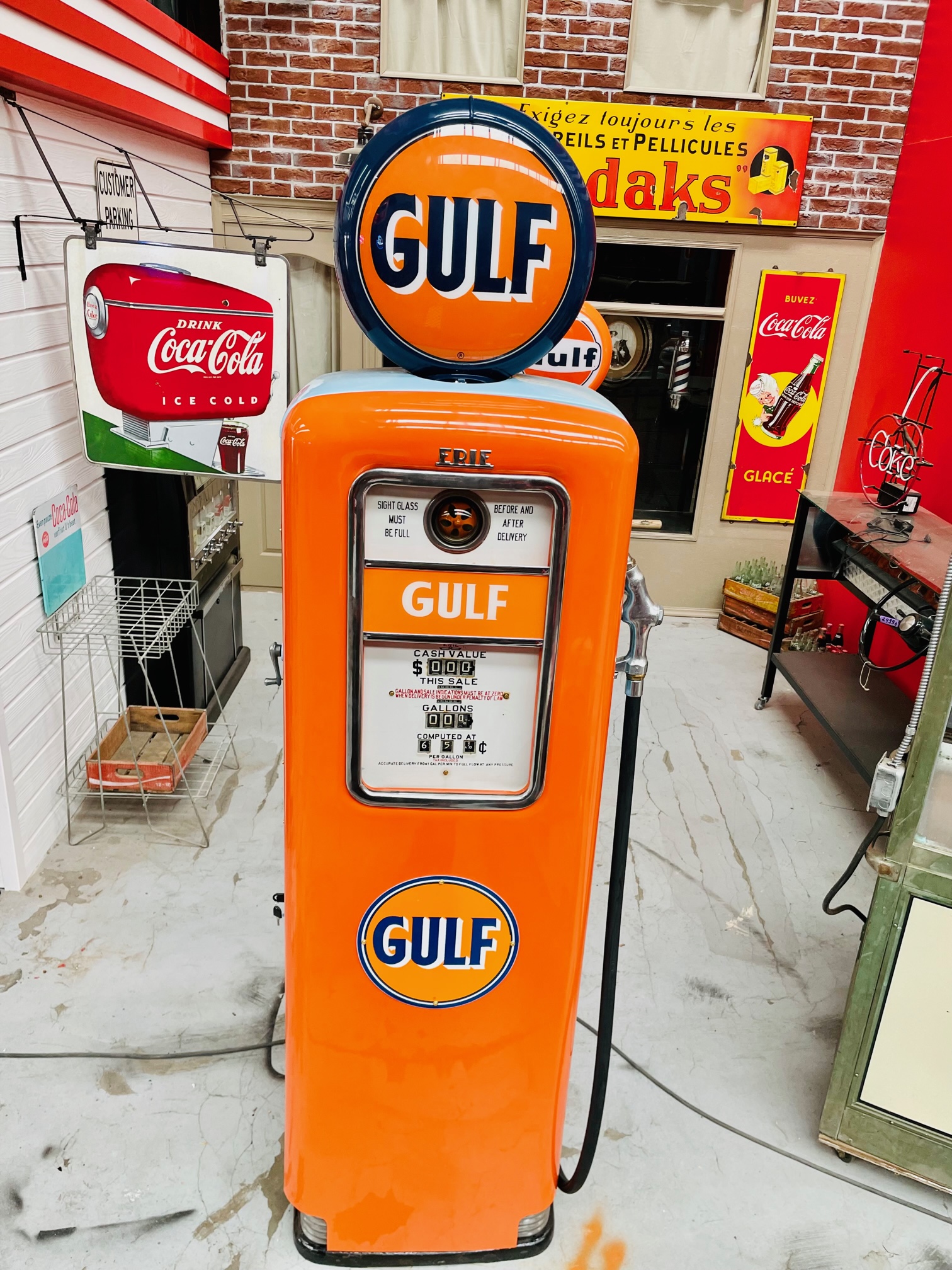 Ancienne pompe essence américaine Gulf: Déco USA