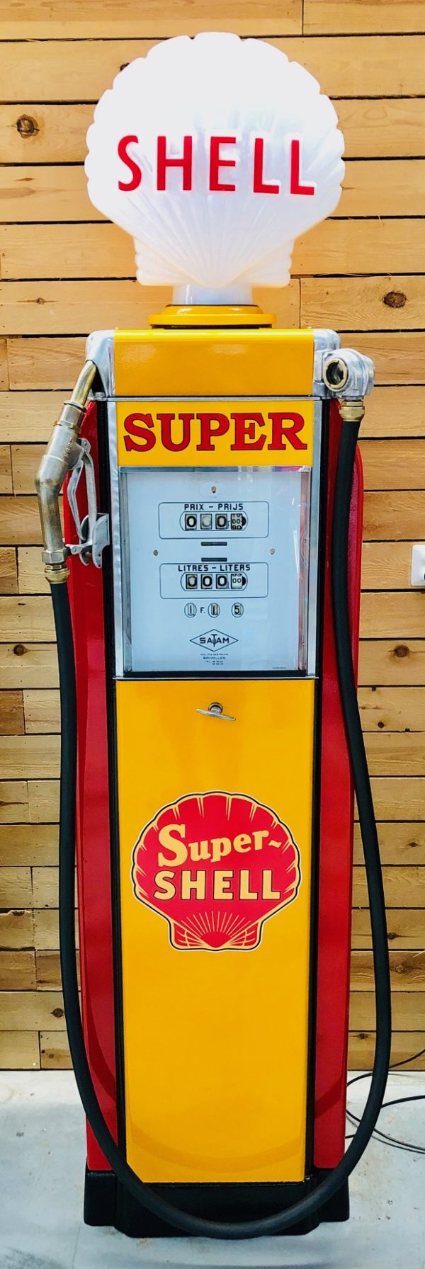 Vintage satam gas pump renovated shell