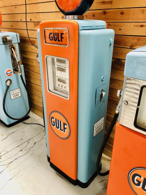 Pompe essence américaine Gulf Wayne 70 restaurée