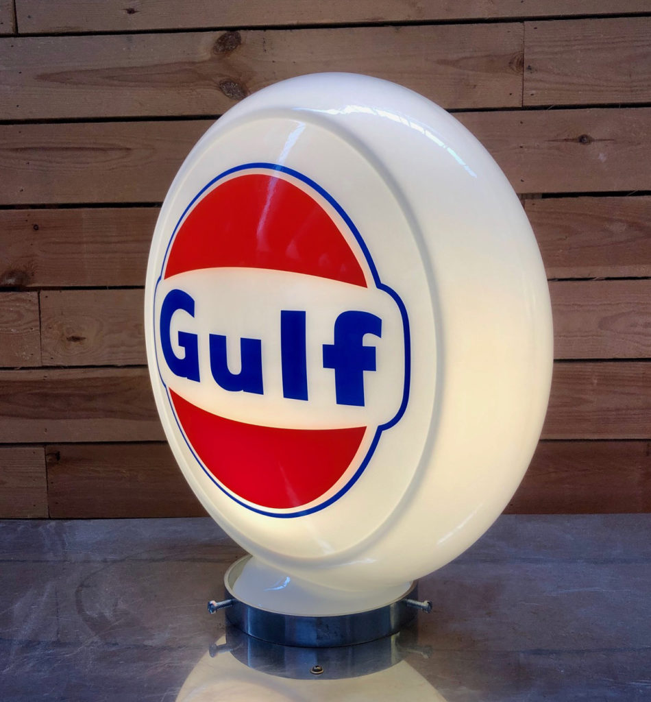 Gulf Gas Pump Globe 40cm in museum quality