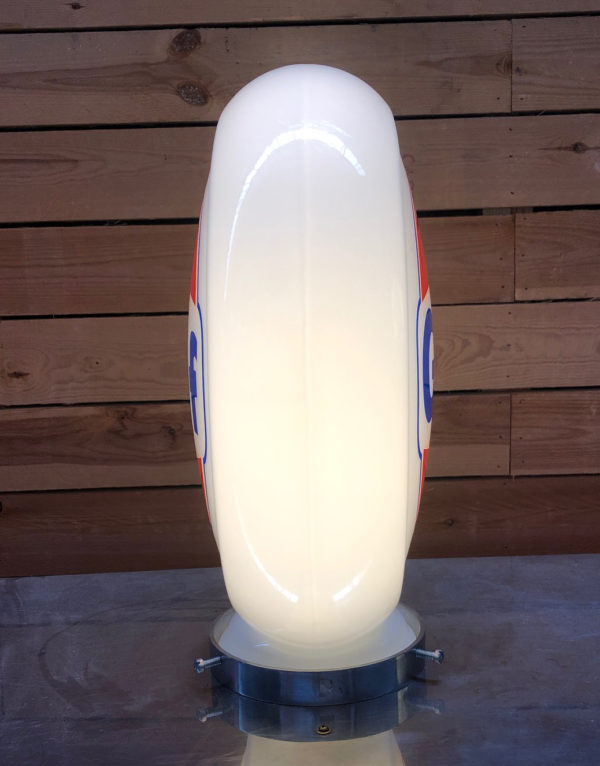 Gulf gas pump globe 40cm in milk glass 1