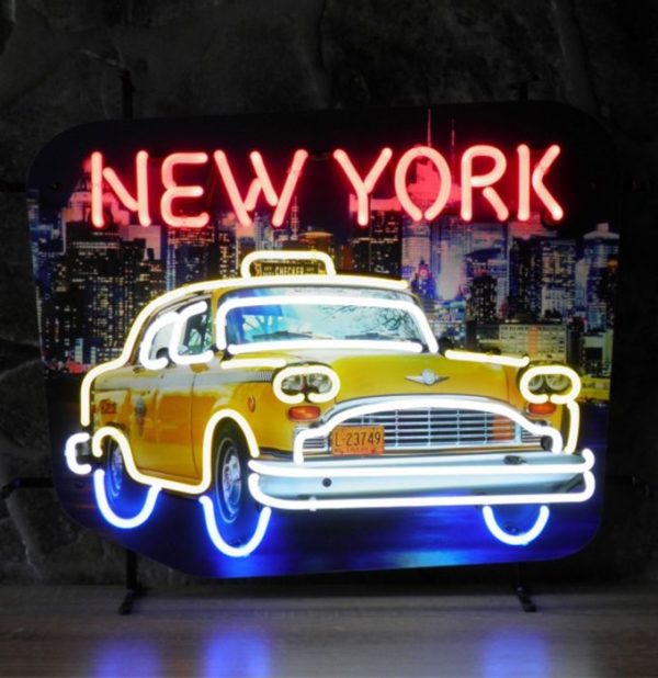 enseigne neon Taxi New York 62x32 cm