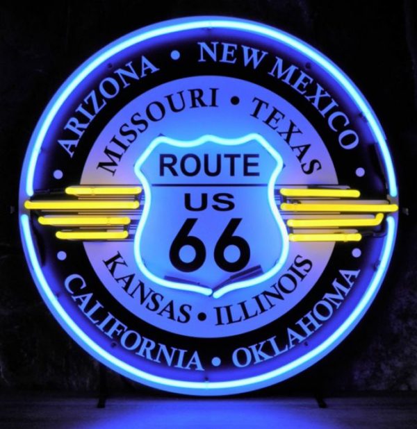 Route 66 Neon sign with all states 60cm.