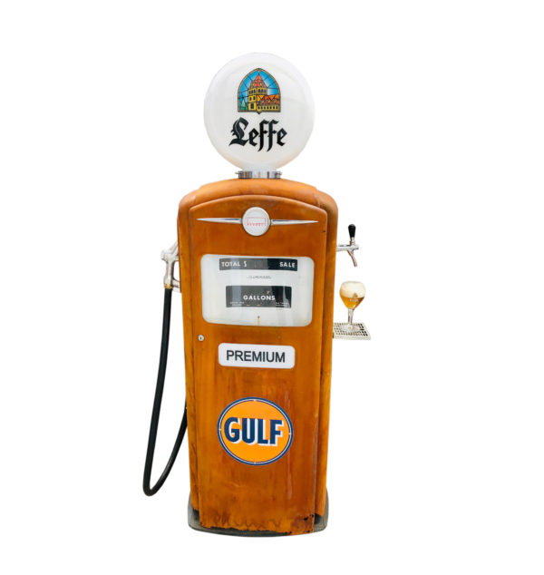 Gulf Bennett American gas pump with beer pump