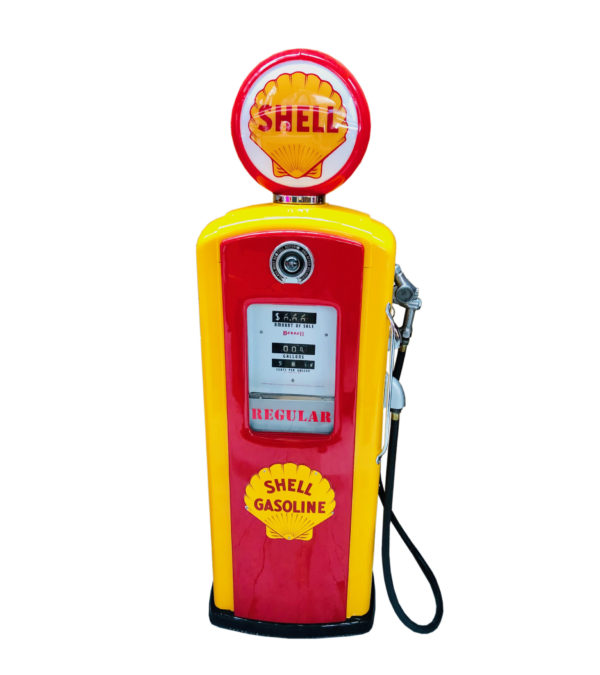 Pompe à essence Shell Bennett américaine de 1957 restaurée