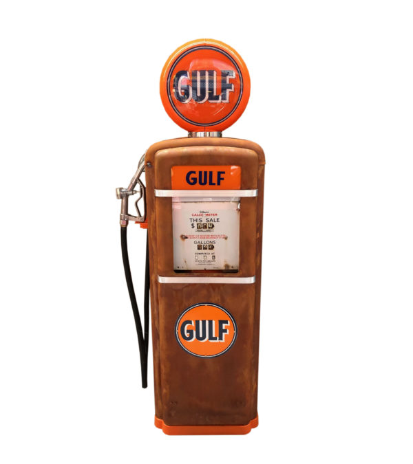 Gulf Gilbarco American gas pump, original paint from 1955