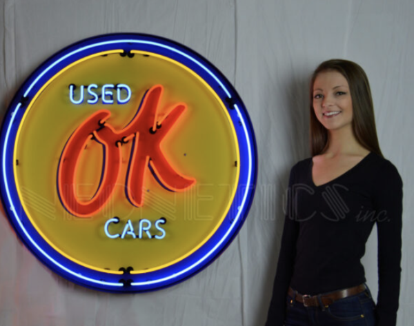 OK Used Car 95 cm neon sign