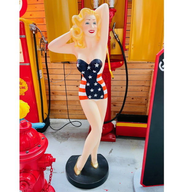 Life size pin up with American flag / Sexy lady