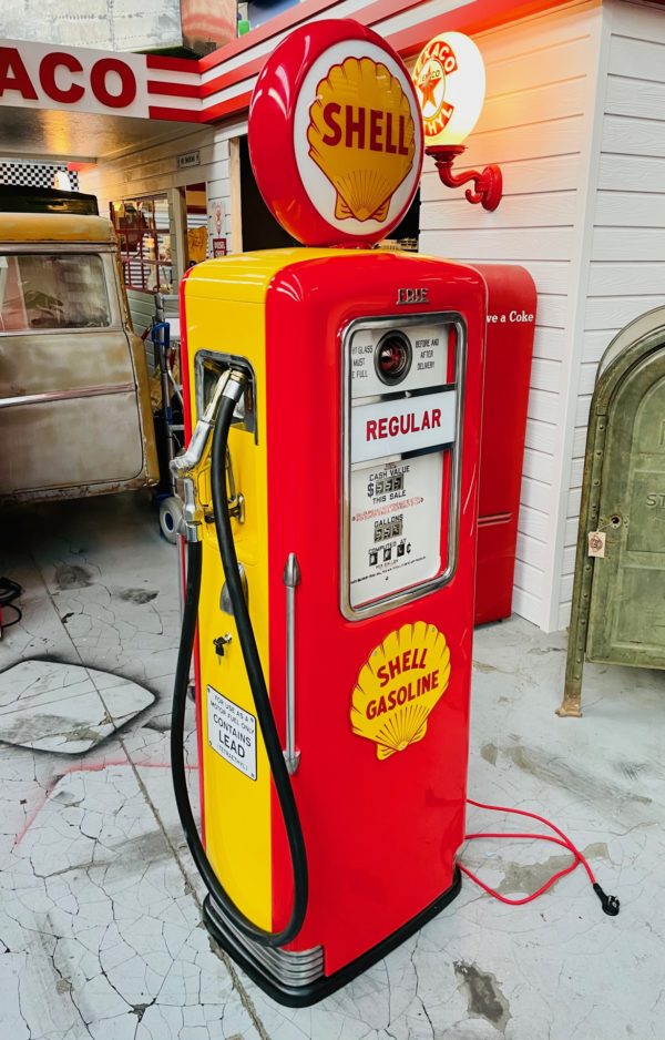 Pompe à essence Shell Erie modele 991 restaurée