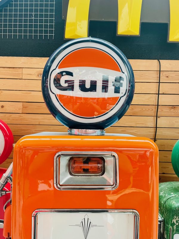 ancienne Pompe à essence américaine Gulf Bowser globe