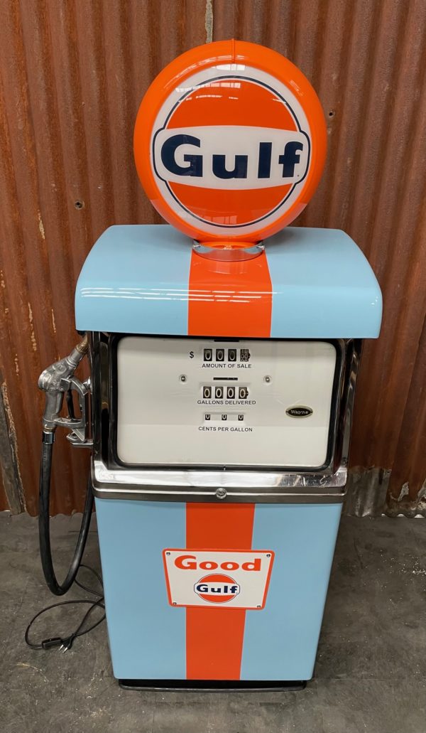 Pompe à essence américaine Gulf Wayne de 1960 restaurée