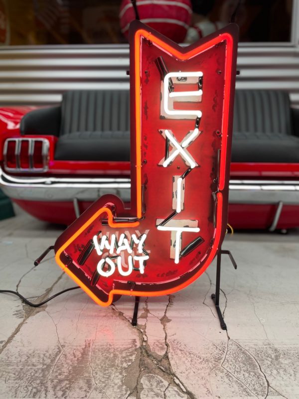 EXIT way out neon sign 70x46cm.