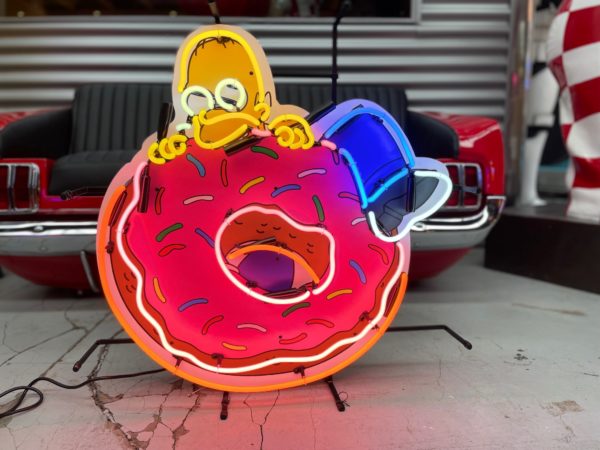 Homer Simpson Donuts neon sign 70x69cm
