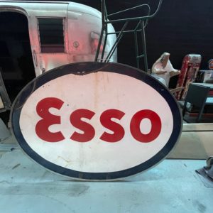 ancienne plaque émaillée Esso double face américaine
