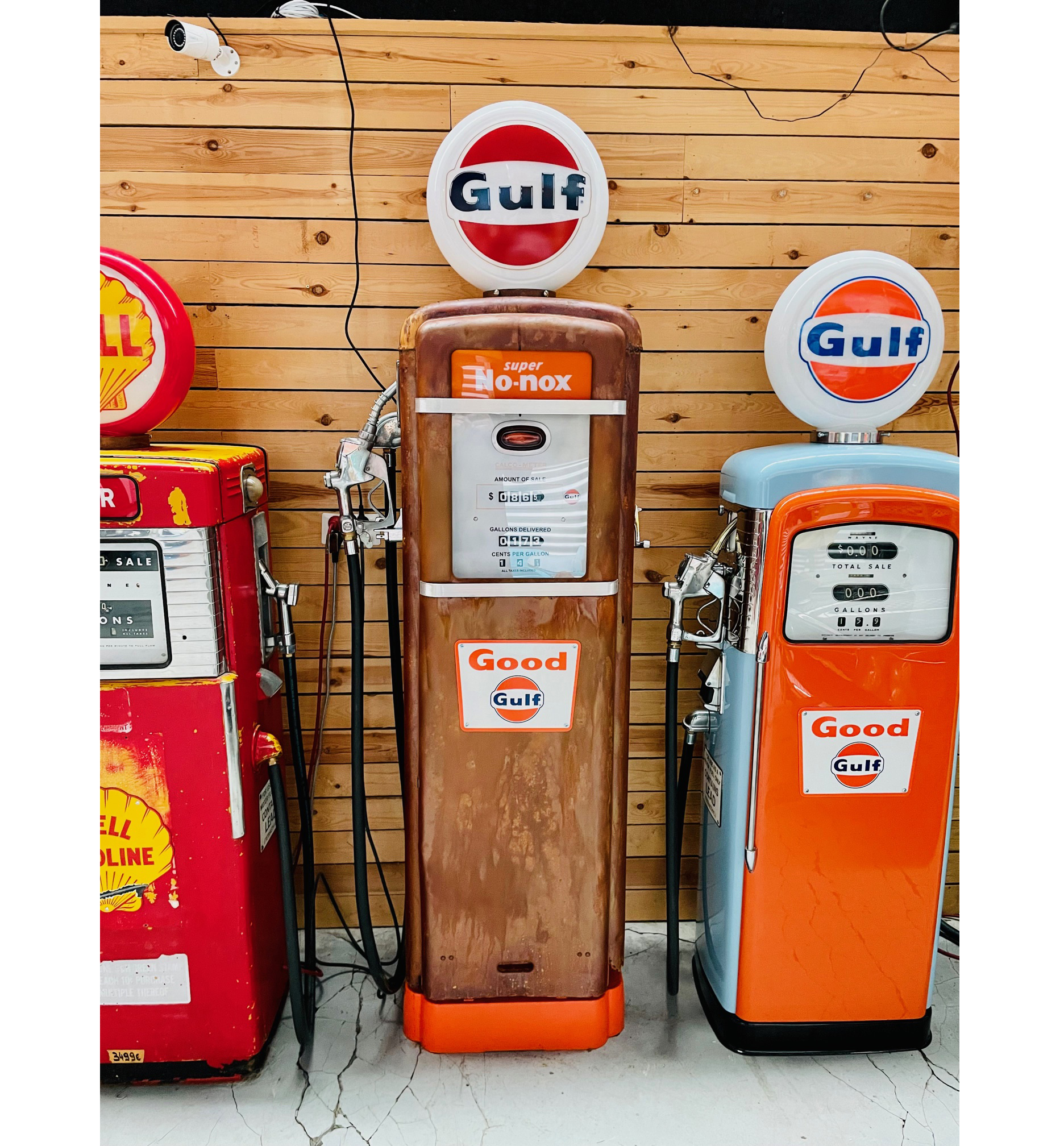 Gulf Gilbarco vintage American gas pump from 1955