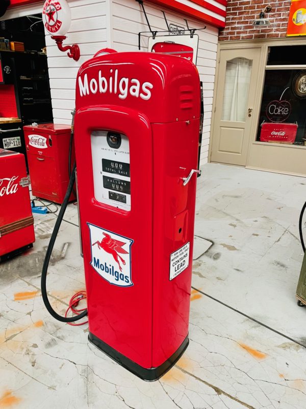 Restored 1954 American Mobilgas gasoline pump