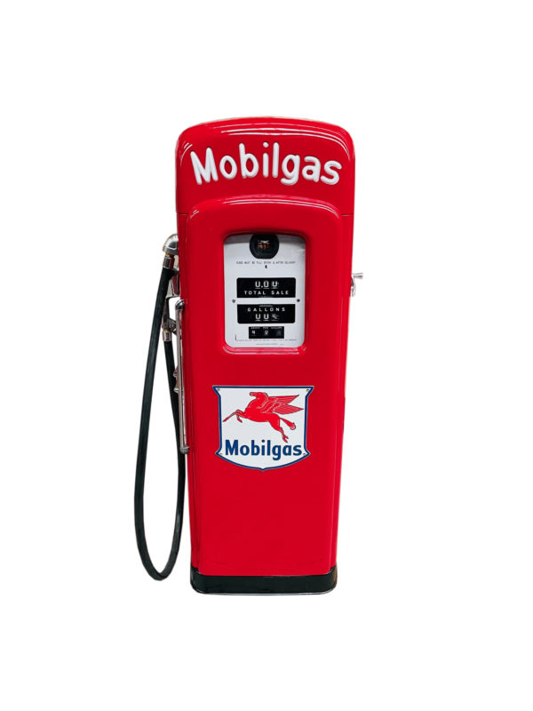 Mobilgas American gas pump of 1954 restored