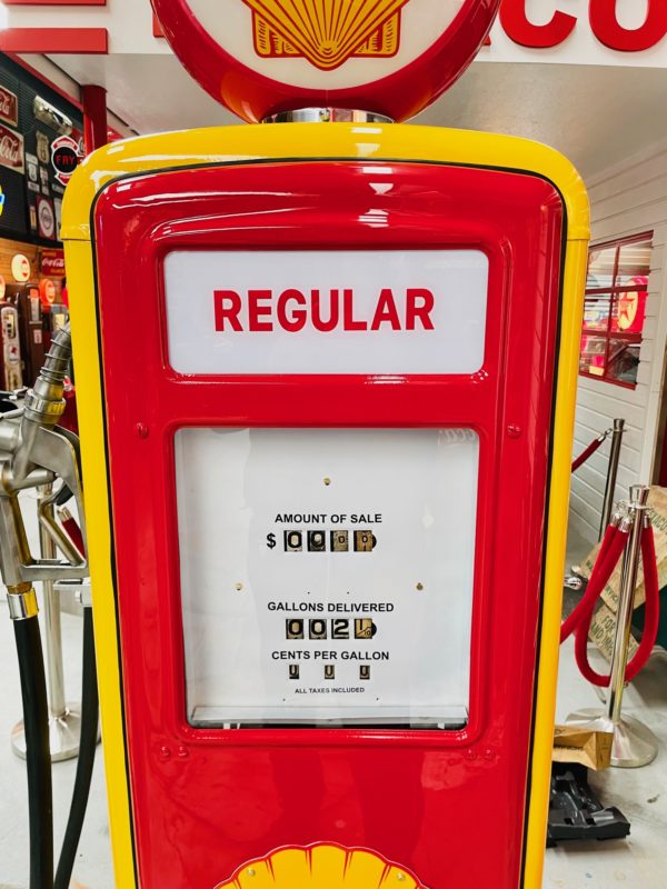 Ancienne Pompe à essence américaine Shell restaurée regular