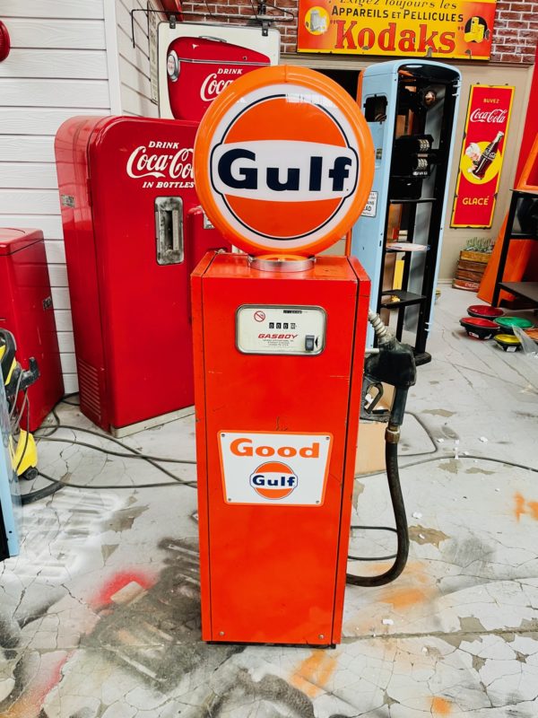 Ancienne pompe à essence Gulf gasboy usa