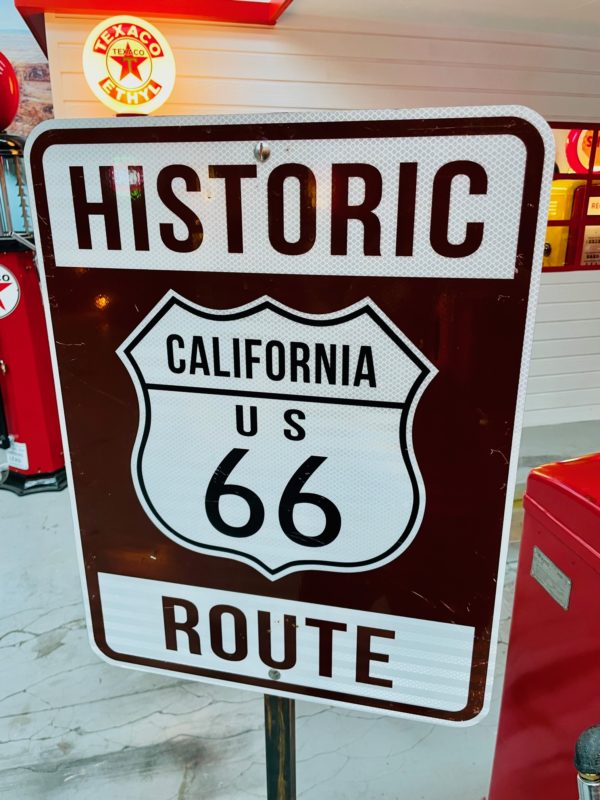 Panneau de signalisation Route 66 California pied en métal