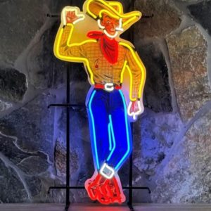 Enseigne Néon Las Vegas cowboy 106x52cm