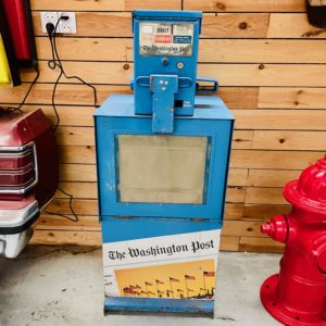 Boîte à journaux Américaine Washington Post Bleu dans son jus