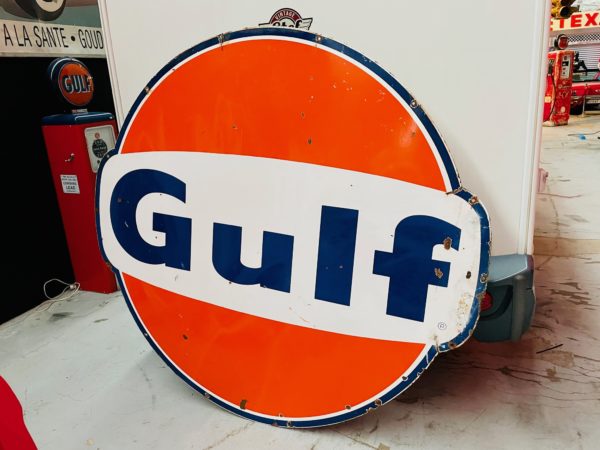 Plaque émaillée Gulf américaine de 1966