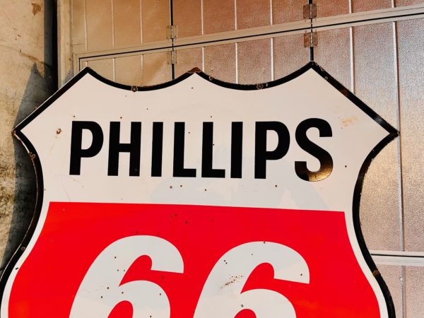 Phillips 66 American enamel sign 1960 Double sided