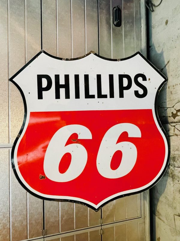 Plaque émaillée Phillips 66 américaine 1960 double face