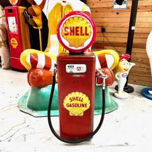 Shell American gas pump with its original patina.