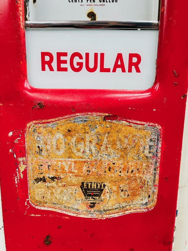 Texaco Bennett vintage gas pump with original patina