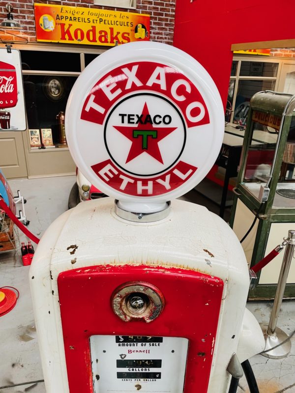 Texaco Bennett vintage gas pump opaline