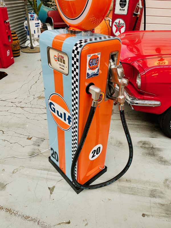 ancienne Pompe à essence Gulf gasboy restaurée coté