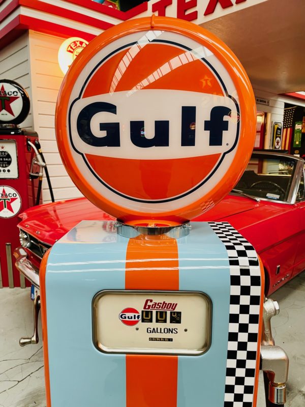 Gulf gasboy vintage restored gas pump globe