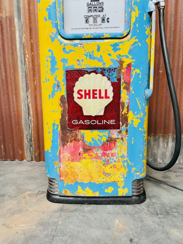 ancienne Pompe à essence Shell Erie 991 de 1947
