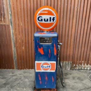 Gulf gasboy genuine gas pump with original patina