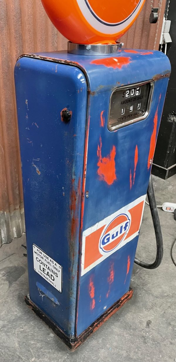 ancienne pompe à essence Gulf gasboy patine d'origine