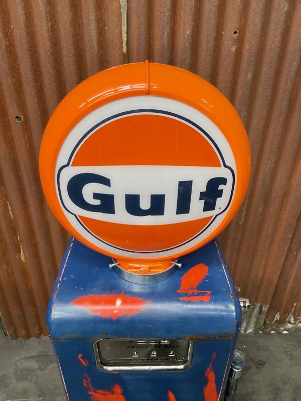 authentique pompe à essence Gulf gasboy globe