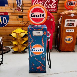 authentique pompe à essence Gulf gasboy patine d'origine