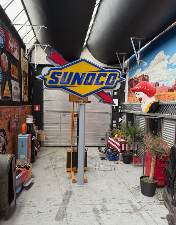 Enseigne lumineuse Sunoco double face américaine