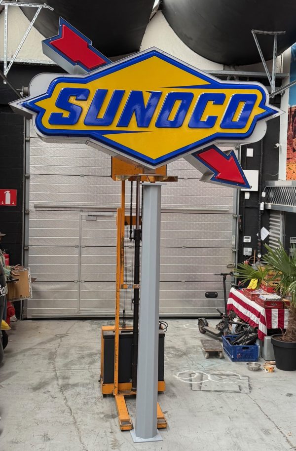 authentique Enseigne lumineuse Sunoco double face américaine