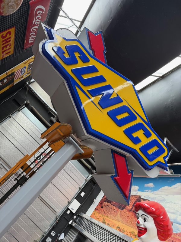 authentique Enseigne lumineuse Sunoco américaine