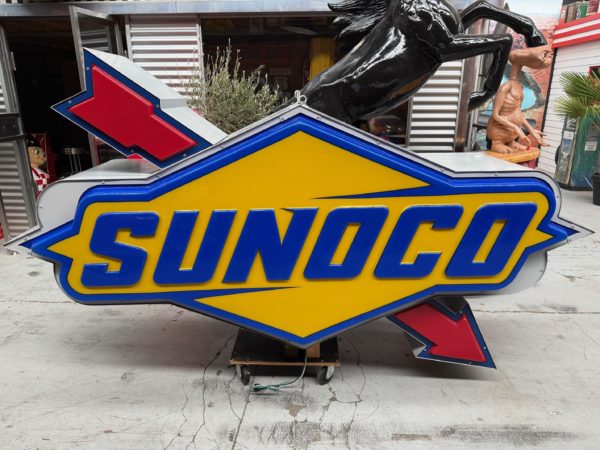 véritable Enseigne lumineuse Sunoco américaine de station services