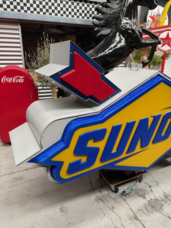 ancienne Enseigne lumineuse Sunoco américaine de station services
