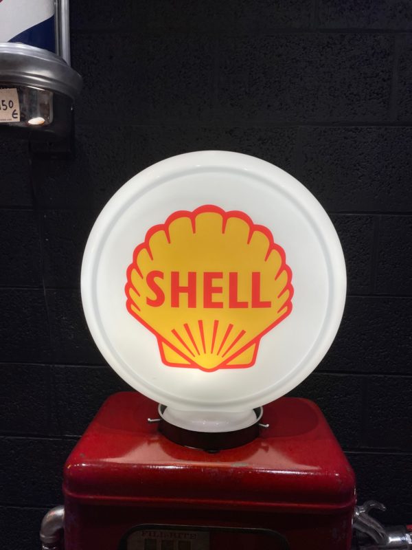 Globe Opaline Shell de pompe à essence 40 cm
