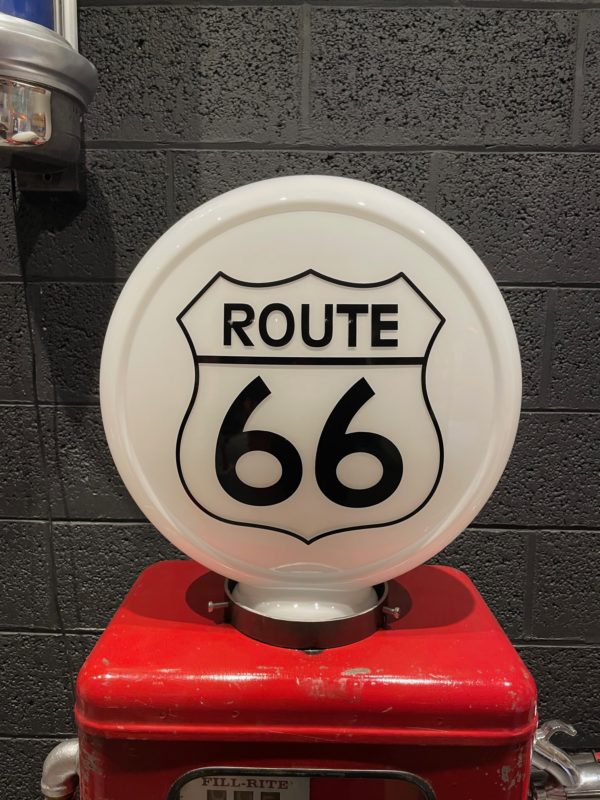 Globe pompe essence Route 66 Diamètre 40cm