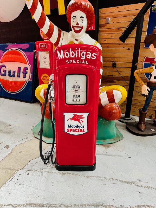Mobilgas special American gas pump from 1950, restored