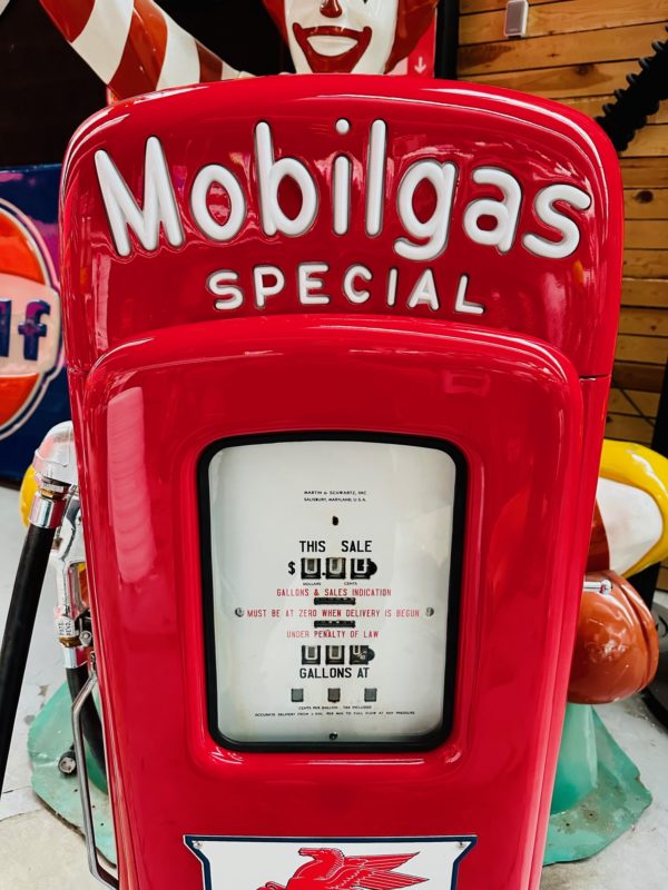 Restored American Mobilgas gas pump